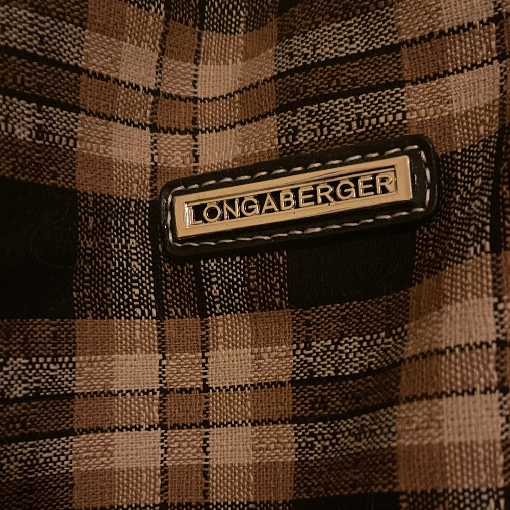 Longaberger Brown and Black Plaid Bag